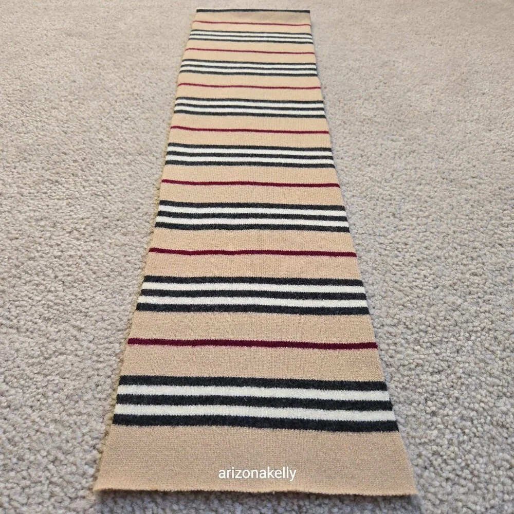 Burberry Rare Vintage KNIT Lambswool Scarf PERFECT - Picture 4 of 11